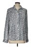 J.Crew Factory Store 100% Polyester Polka Dots Silver Long Sleeve Blouse Size L - photo 1