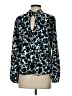 Zara Animal Print Blue Long Sleeve Blouse Size XS - photo 2