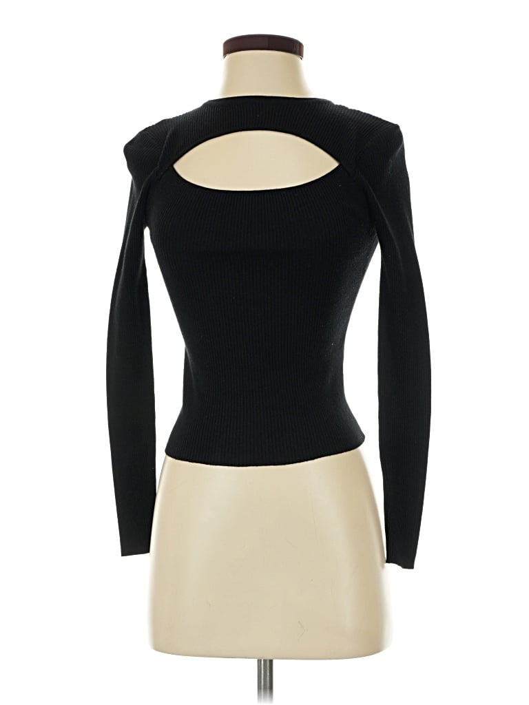 Pre-owned Bershka Long Sleeve Top Black Turtleneck Tops