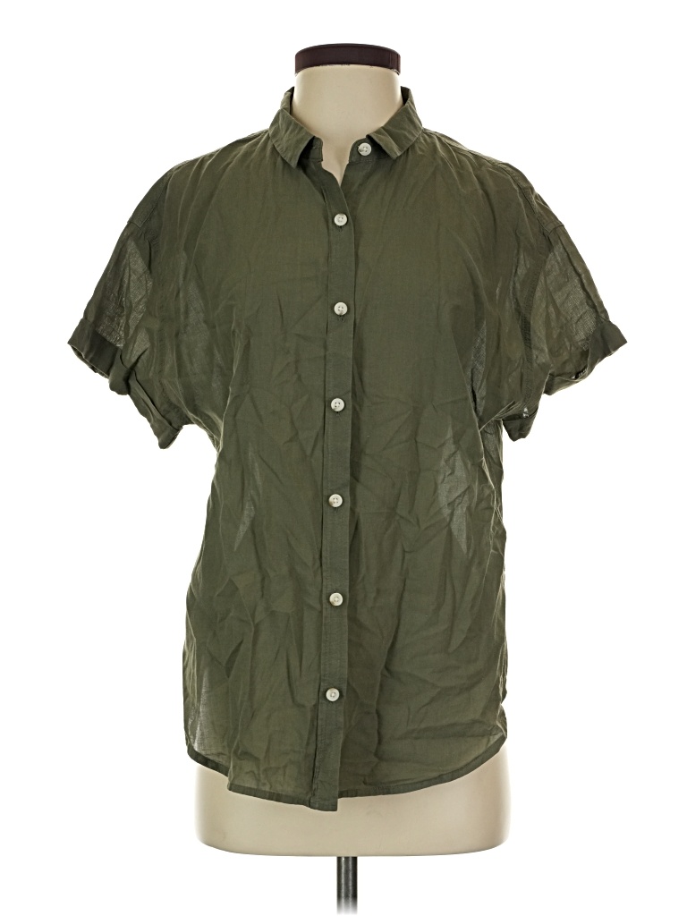 Pre-owned Universal Thread Short Sleeve Button Down Shirt In Green