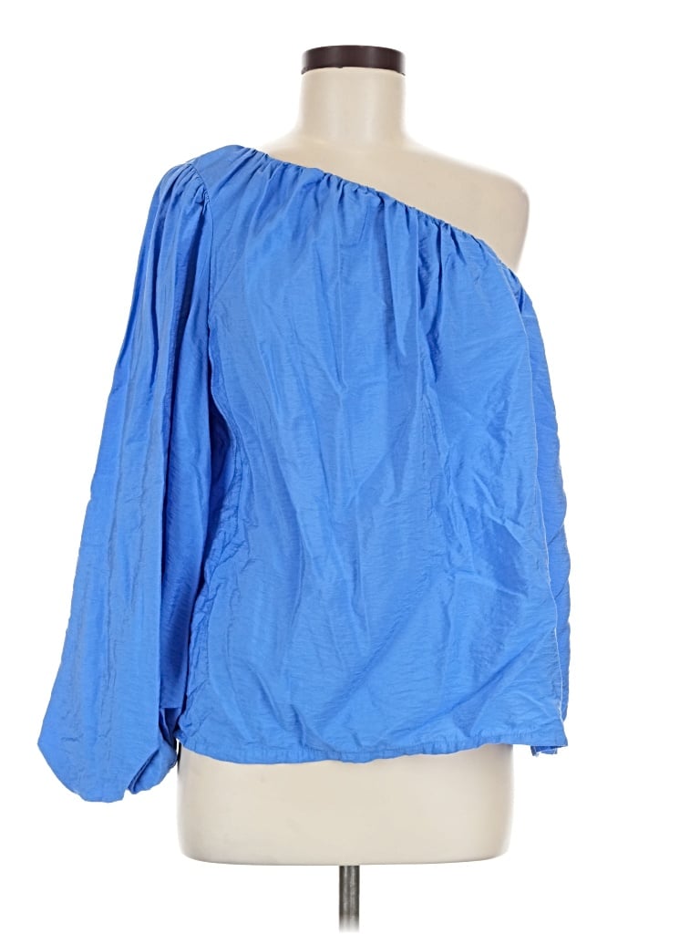 Pre-owned Future Collective 3/4 Sleeve Blouse In Blue