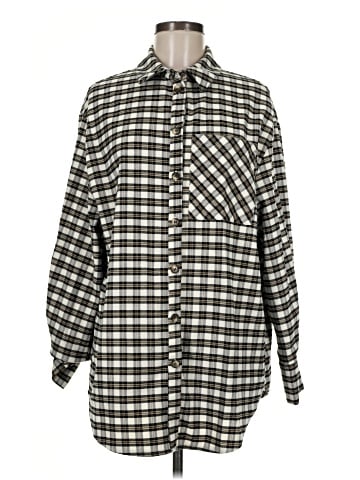 Topshop Long Sleeve Button-Down Shirt (view 1)