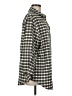 Topshop Checkered-gingham Gray Long Sleeve Button-Down Shirt Size 8 - photo 4