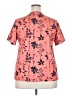 Unbranded 100% Polyester Floral Orange Short Sleeve Blouse Size 1X - photo 2