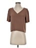 Babaton 100% Polyester Brown Short Sleeve Top Size S - photo 1