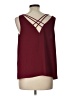 Express 100% Polyester Burgundy Sleeveless Blouse Size L - photo 2