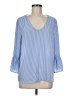 Como Vintage 100% Polyester Blue 3/4 Sleeve Blouse Size M - photo 1