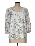 Adrienne Vittadini 100% Polyester White 3/4 Sleeve Blouse Size L - photo 1