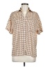 Princess Polly 100% Polyester Tan Short Sleeve Blouse Size 2 - photo 1