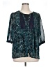 Cj Banks 100% Polyester Teal 3/4 Sleeve Blouse Size 1X - photo 1