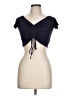 Unbranded Black Blue Short Sleeve Top Size L - photo 1