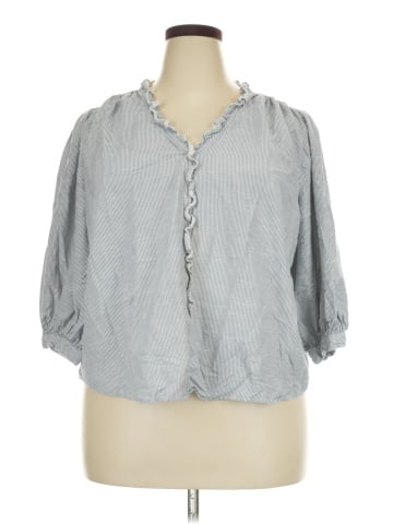 LC Lauren Conrad 3/4 Sleeve Button-Down Shirt (view 1)