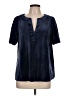 Crown & Ivy Blue Short Sleeve Henley Size L - photo 1