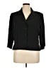 Haggar 100% Polyester Black 3/4 Sleeve Blouse Size 16 - photo 1