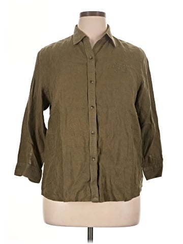 Lauren by Ralph Lauren 3/4 Sleeve Button-Down Shirt (view 1)
