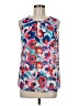 Laundry by Shelli Segal Floral Multi Color Blue Sleeveless Blouse Size M - photo 1