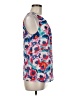 Laundry by Shelli Segal Floral Multi Color Blue Sleeveless Blouse Size M - photo 4
