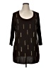 Slinky Brand Brown 3/4 Sleeve Top Size 1X - photo 1