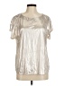 Gianna 100% Polyester Metallic Silver Short Sleeve T-Shirt Size M - photo 1