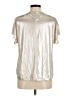 Gianna 100% Polyester Metallic Silver Short Sleeve T-Shirt Size M - photo 2