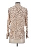 J.Crew 100% Silk Animal Print Tan Long Sleeve Silk Top Size 00 - photo 2
