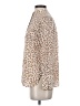 J.Crew 100% Silk Animal Print Tan Long Sleeve Silk Top Size 00 - photo 5