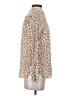 J.Crew 100% Silk Animal Print Tan Long Sleeve Silk Top Size 00 - photo 4