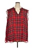 Lane Bryant 100% Polyester Red Sleeveless Blouse Size 26 - photo 1