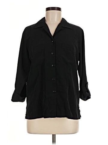 Studio C 3/4 Sleeve Button-Down Shirt (view 1)