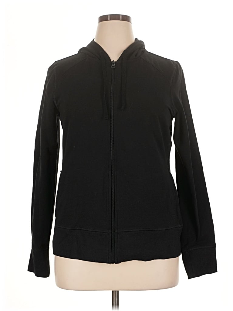 Pre-owned Athletic Works Zip Up Hoodie In Black