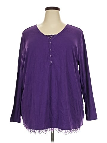 Woman Within Long Sleeve Henley (view 1)