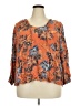 Old Navy 100% Rayon Orange 3/4 Sleeve Blouse Size 3X - photo 1