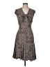 Talbots 100% Polyester Animal Print Brown Casual Dress Size 6 - photo 1
