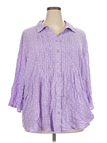 Woman Within 3/4 Sleeve Button-Down Shirt (view 1)