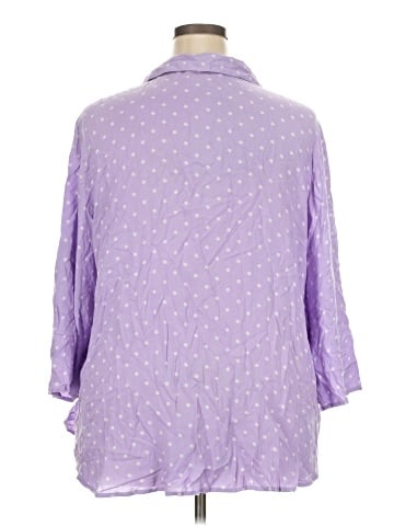 Woman Within 3/4 Sleeve Button-Down Shirt (view 2)