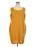 Love Squared Solid Yellow Casual Dress Size 3X - photo 1