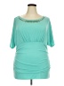 Heart Soul Teal Short Sleeve Top Size 3X - photo 1