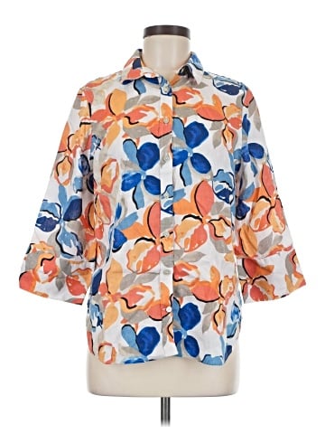 Chico's 3/4 Sleeve Button-Down Shirt (view 1)