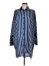 Zara TRF 100% Polyester Stripes Blue Long Sleeve Blouse Size M - photo 1