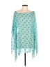 Macbeth Collection by Margaret Josephs 100% Polyester Teal Poncho Size L (estimated) - photo 1