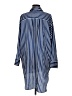 Zara TRF 100% Polyester Stripes Blue Long Sleeve Blouse Size M - photo 2