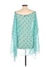 Macbeth Collection by Margaret Josephs 100% Polyester Teal Poncho Size L (estimated) - photo 2