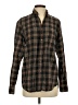 Arrow Plaid Brown Long Sleeve Button-Down Shirt Size S - photo 1