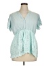 Torrid Teal Short Sleeve Blouse Size 1X Plus (1) - photo 1