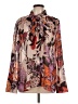 Kobi Halperin 100% Polyester Floral Brown Long Sleeve Blouse Size L - photo 1