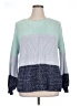 retrology 100% Acrylic Color Block Blue Pullover Sweater Size 1X - photo 1