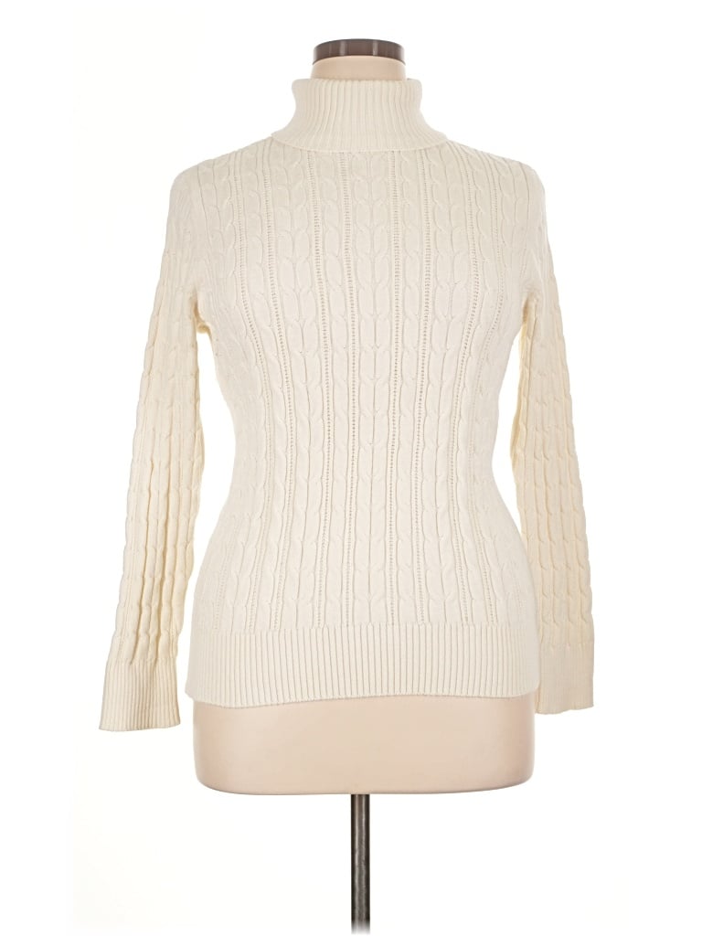 Pre-owned St. John's Bay Turtleneck Sweater In Ivory