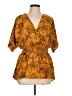 Blush 100% Polyester Gold Short Sleeve Blouse Size L (estimated) - photo 1