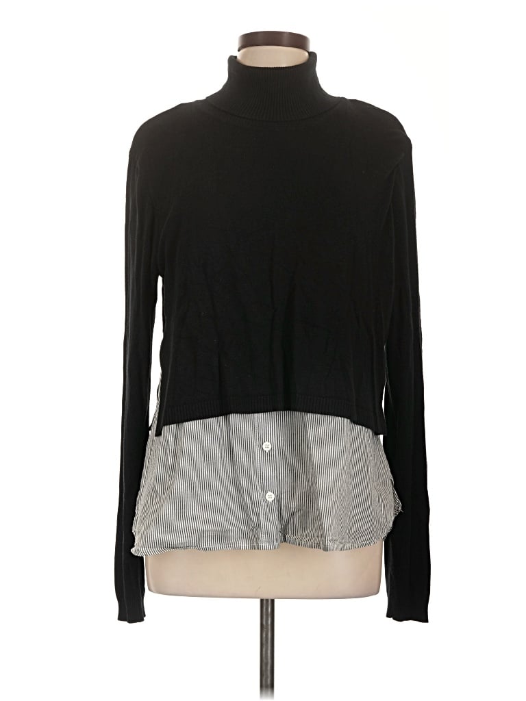 Pre-owned Nicole Miller Turtleneck Sweater In Black