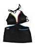 Hula Honey Color Block Black One Piece Swimsuit Size S - photo 2